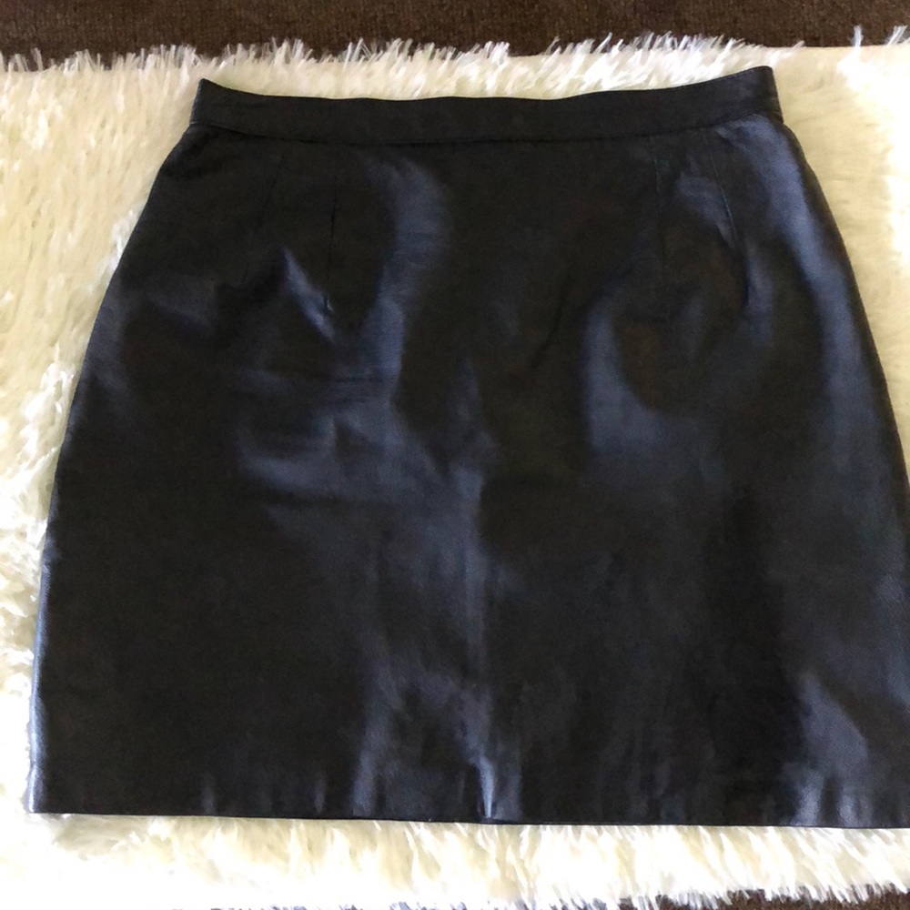 Leather Black Skirt Size 10 A Line Newport News